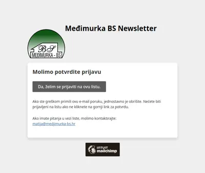 Međimurka BS Newsletter: Molimo potvrdite prijavu