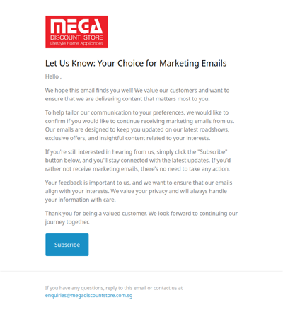 Let Us Know: Your Choice for Marketing Emails