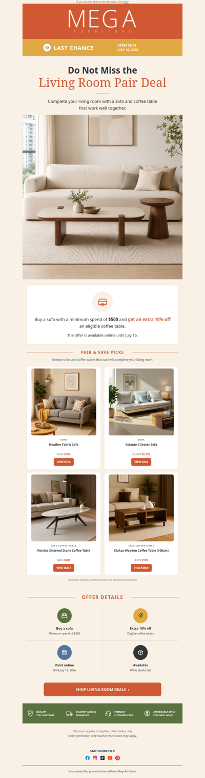 Last Chance to Complete Your Living Room Glow-Up