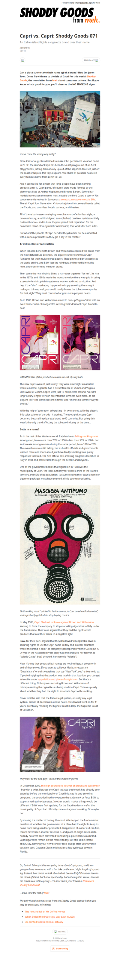 Capri vs. Capri: Shoddy Goods 071