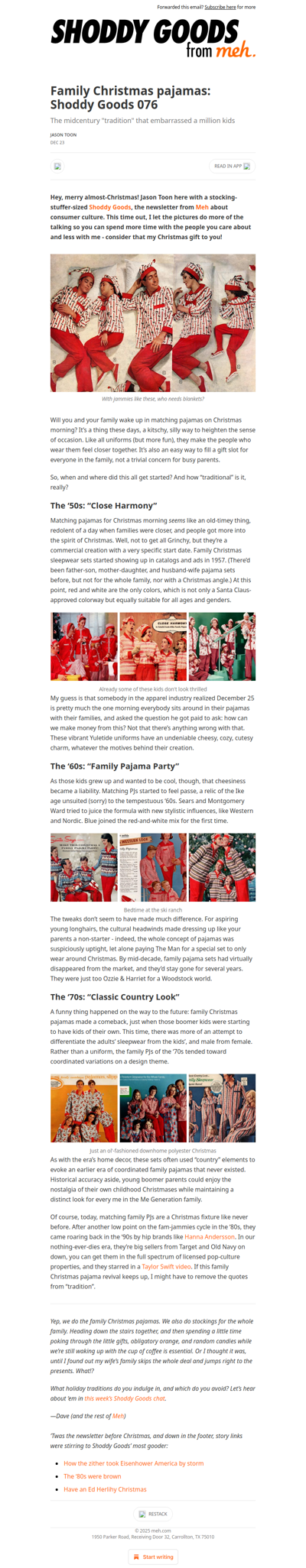 Family Christmas pajamas: Shoddy Goods 076