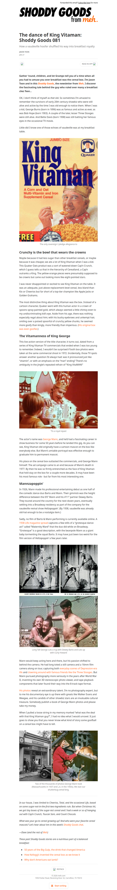 The dance of King Vitaman: Shoddy Goods 081