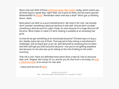 What a deal! What’s a deal?