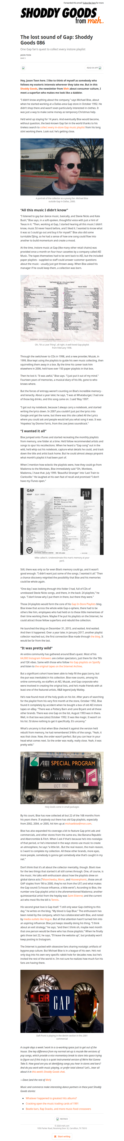 The lost sound of Gap: Shoddy Goods 086