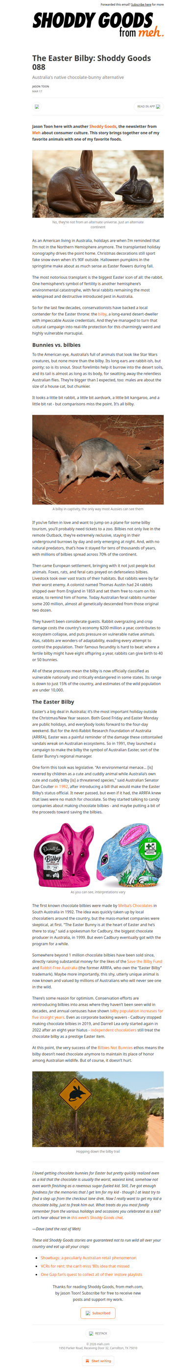 The Easter Bilby: Shoddy Goods 088