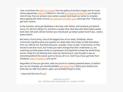 Whence came you to Meh?