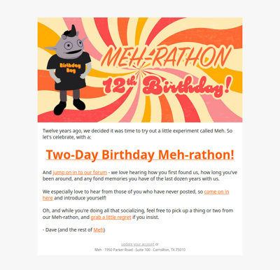 It's our birthday! Buy yourself a gift!