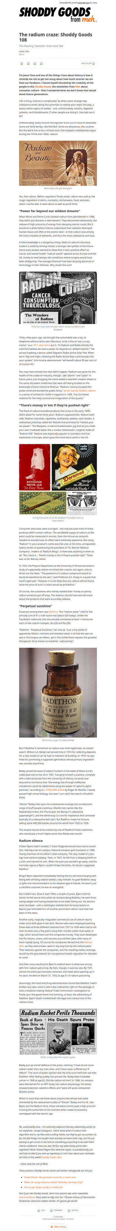 The radium craze: Shoddy Goods 108