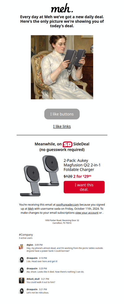 Sweet, sweet technological dependence