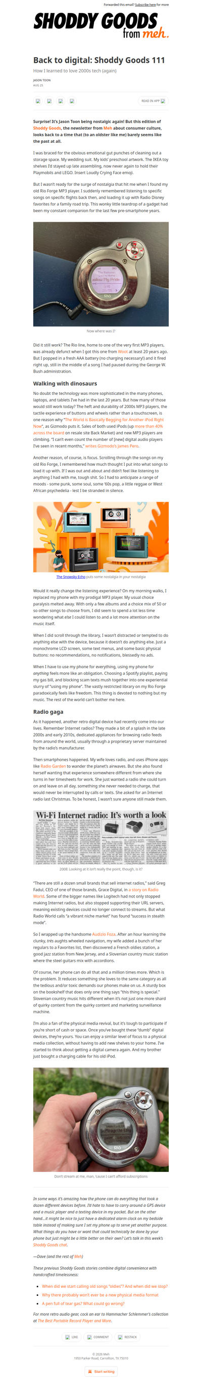 Back to digital: Shoddy Goods 111