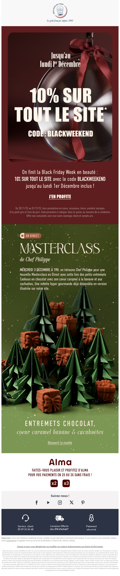 10% sur tout le site avec le code BLACKWEEKEND !