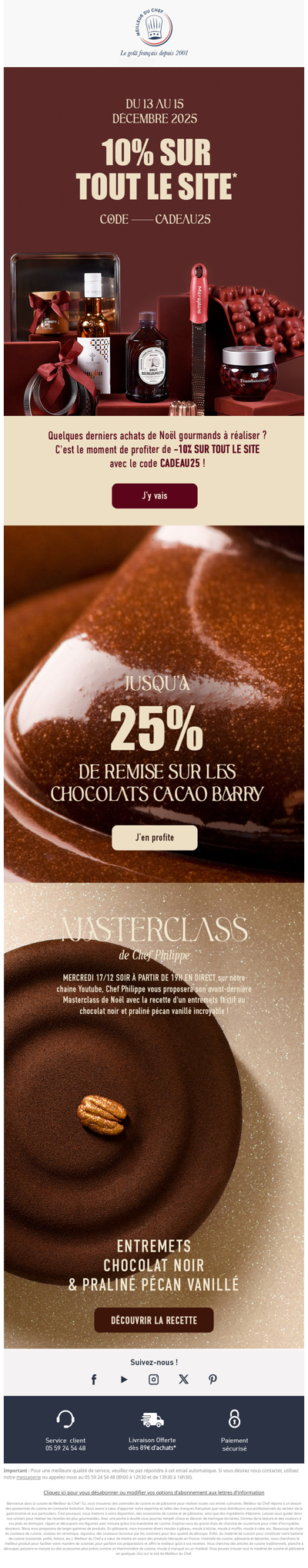 10% de remise sur tout le site avec le code CADEAU25 !