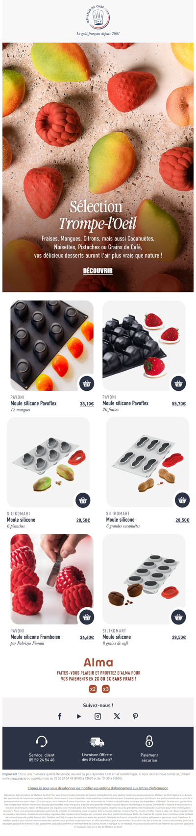 Tous nos moules pour des gâteaux plus vrais que nature !