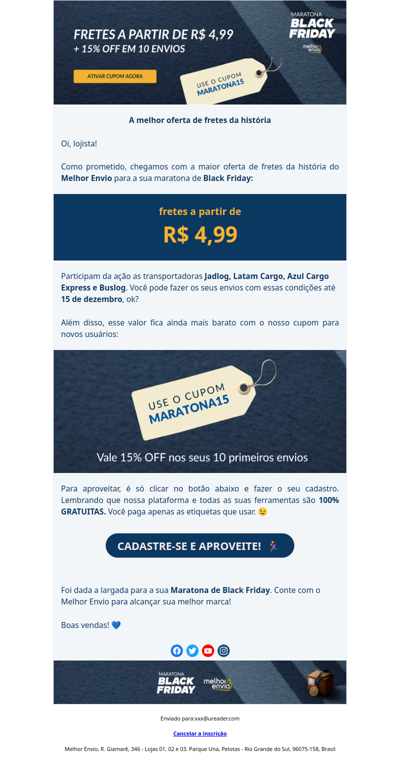 Fretes a partir de R$ 4,99 🤩