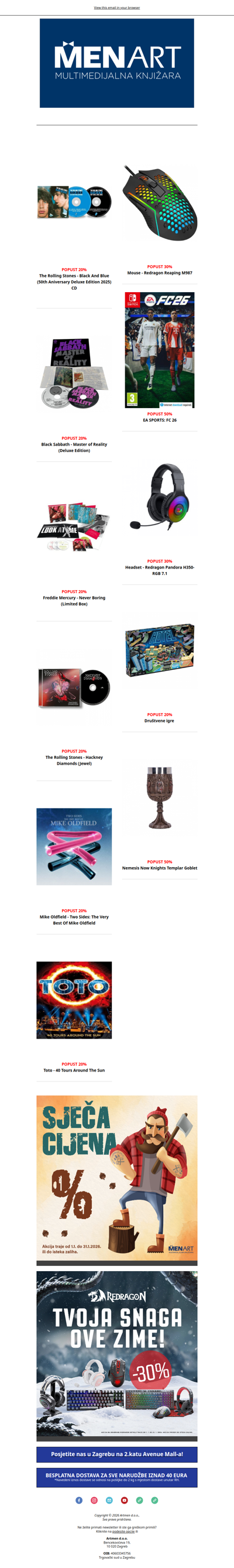 Cijene padaju! 🪓 SJEČA CIJENA uz atraktivne popuste % 👉 CD, LP, društvene igre, multimedija i gaming, darovni program