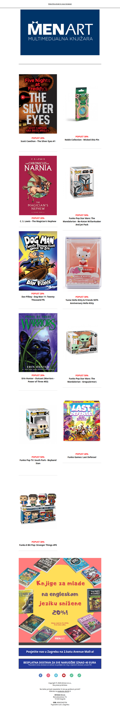 ⚠️AKCIJE ⚠️ ako voliš Harrya Pottera, Star Wars, Five Nights at Freddy's, Stranger Things ionda moraš provjeriti naše AKCIJE!  ➡️