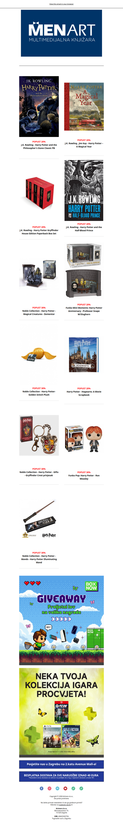 🪄Harry Potter akcija ⚡🏰 knjige, figurice, plišanci, privjesci, čarobni štapići 🧙‍♂️⚡📖