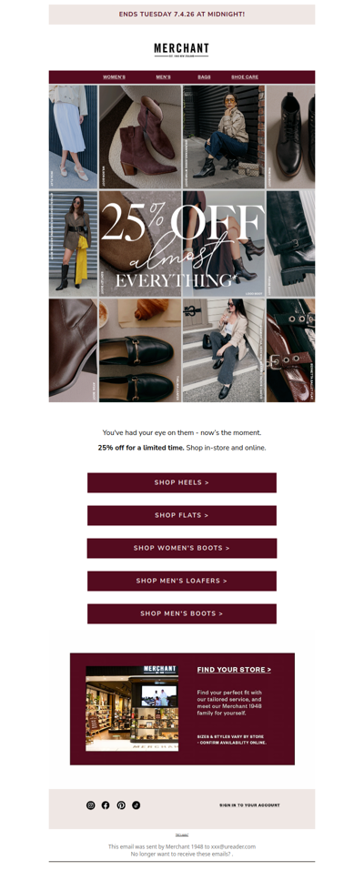 Don't Miss 25% Off Almost Everything! 🎉