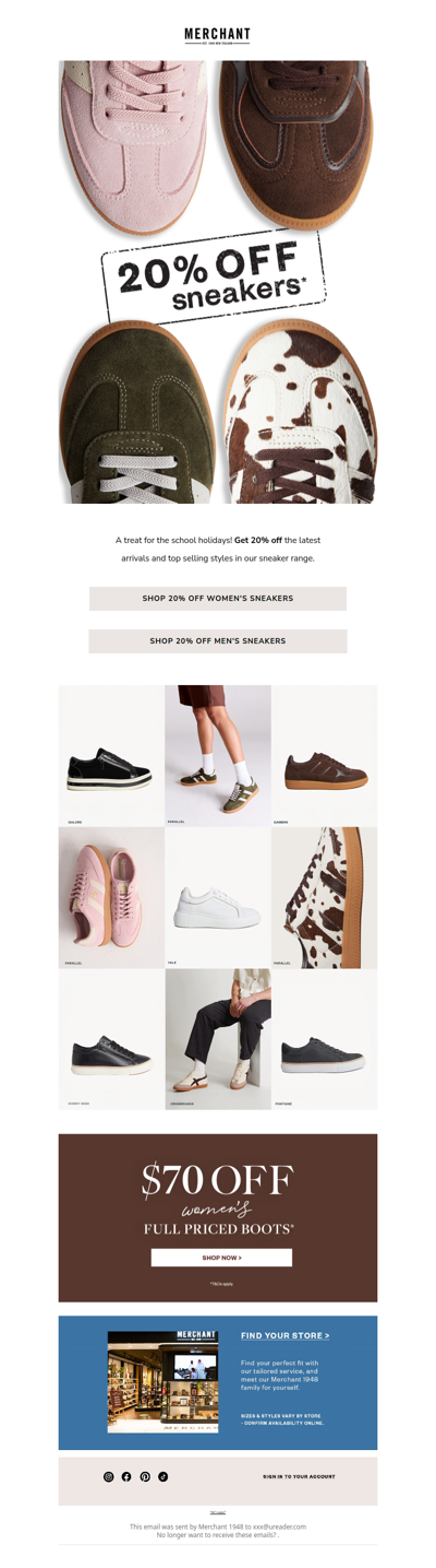 20% Off Your Favourite Sneakers*