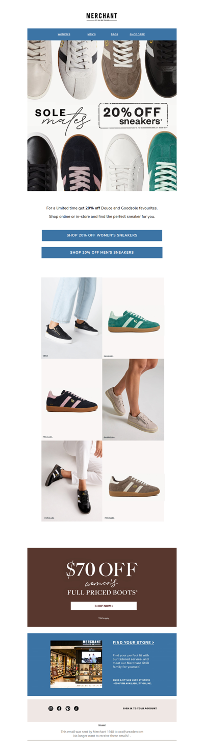 Sole Mates: 20% Off Sneakers*