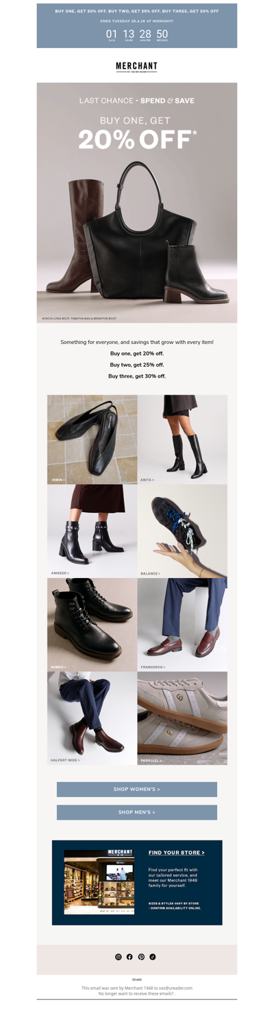 Last Chance: Spend & Save Ends Tuesday! ⏰