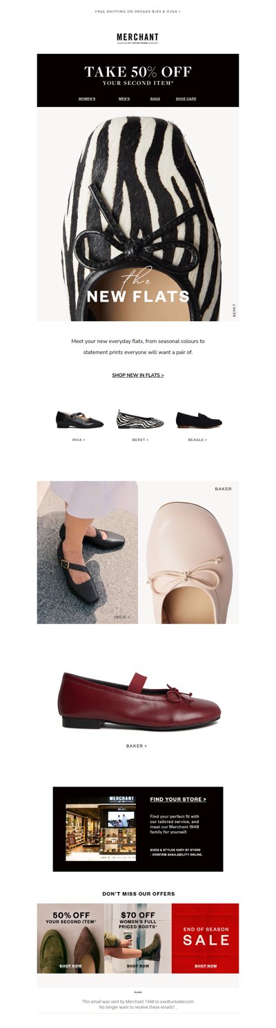 The New Flats | Second Pair 50% Off*