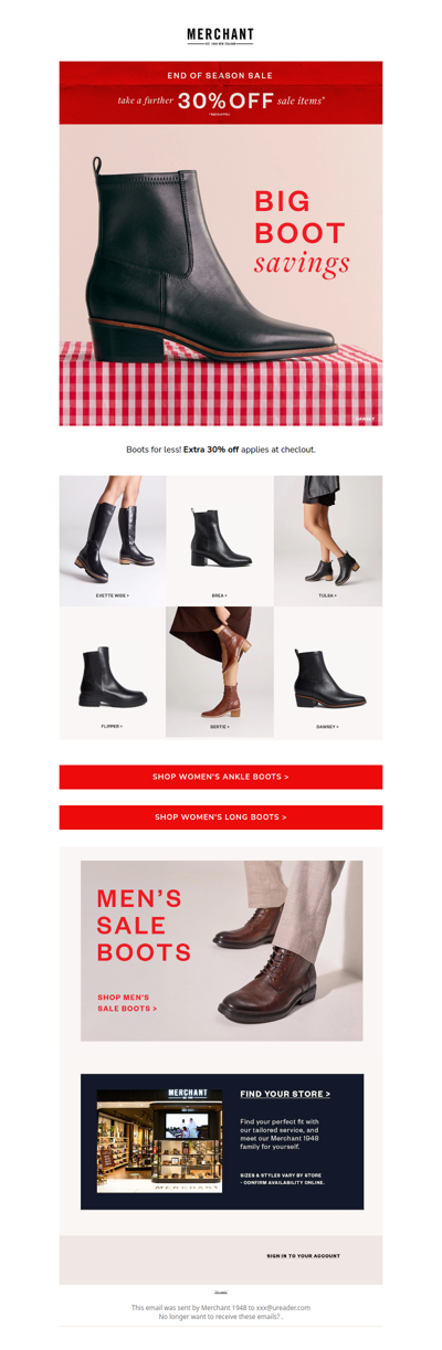 Boot-iful Savings: 30% Off Sale Styles!