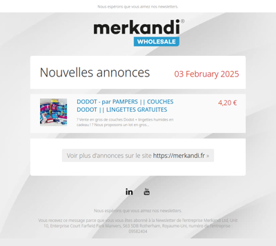 Vous avez entendu les nouvelles? 📦 Nouveaux stocks sur Merkandi