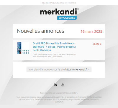 Les nouveaux stocks sont ici sur Merkandi 📦