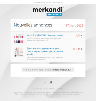 Vous avez entendu les nouvelles? 📦 Nouveaux stocks sur Merkandi