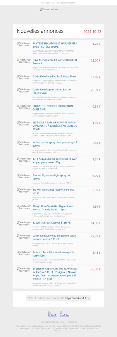 Les nouveaux stocks sont ici sur Merkandi 📦