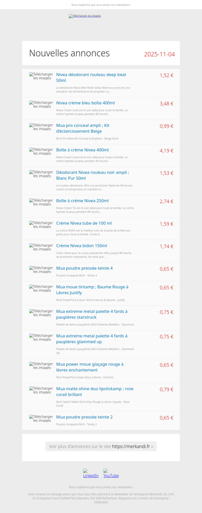 Les nouveaux stocks sont ici sur Merkandi 📦