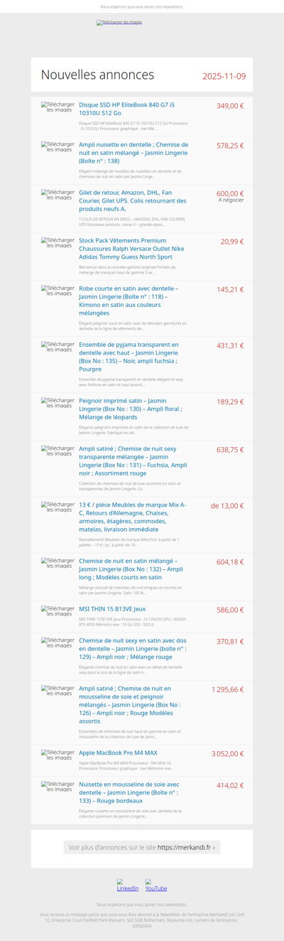 Vous ne pouvez pas rater ces offres 📦