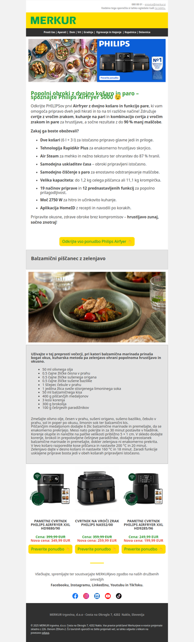 Popolni obroki z dvojno košaro in paro – spoznajte Philips Airfryer 5000 😉