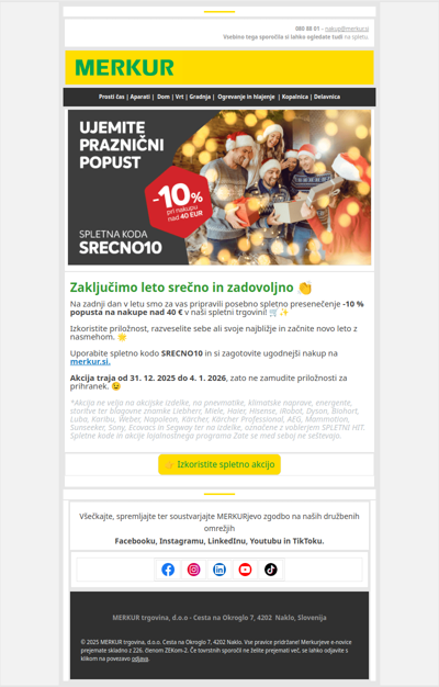 👉 10% spletni praznični popust za nakupe nad 40 EUR