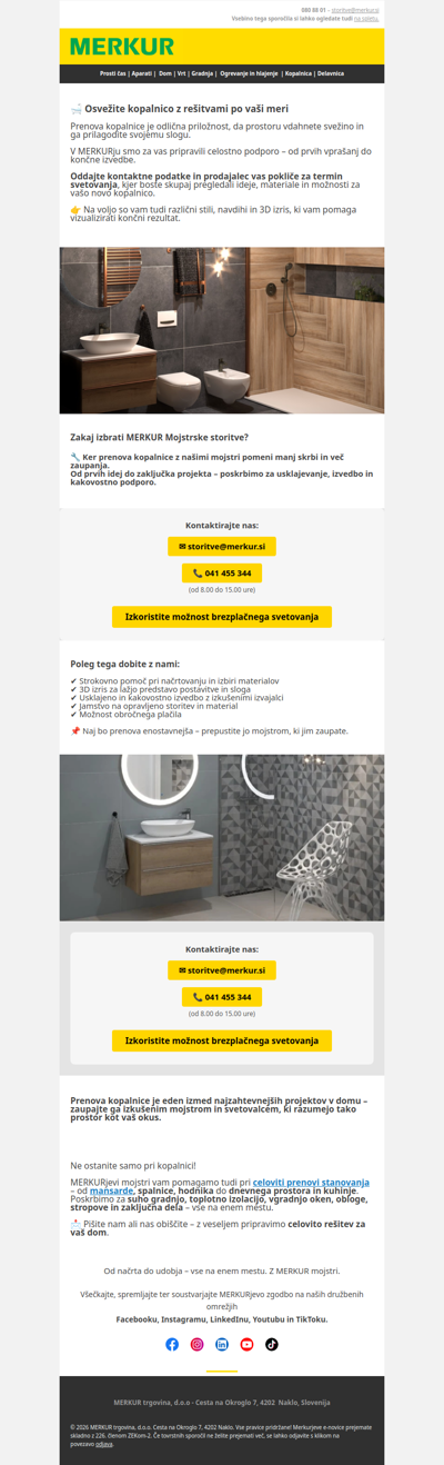 🛁 Načrtujete prenovo kopalnice? Tukaj smo za vas.