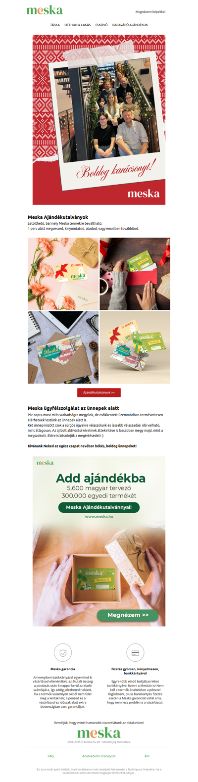 Áldott, békés ünnepeket kíván a Meska csapata