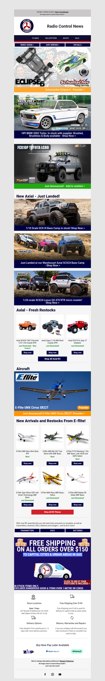 RC News: 🚗 New from Axial, Schumacher & E-Flite + Loads More In Stock!