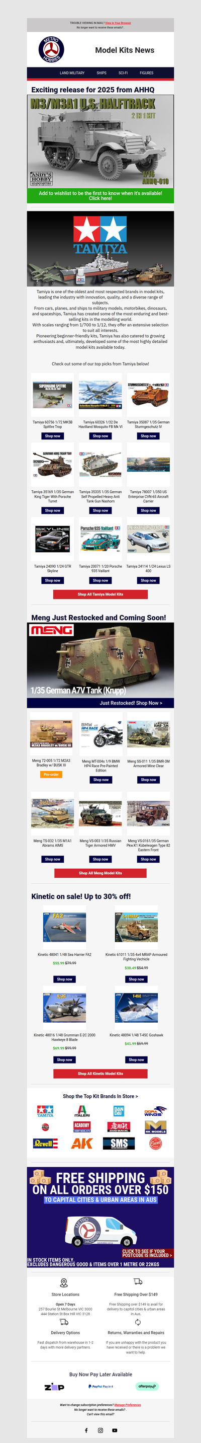 Model Kits News: Restocks and New Releases from AHHQ, Meng, & Tamiya + Kinetic On Sale! 🛩️🪖🛻