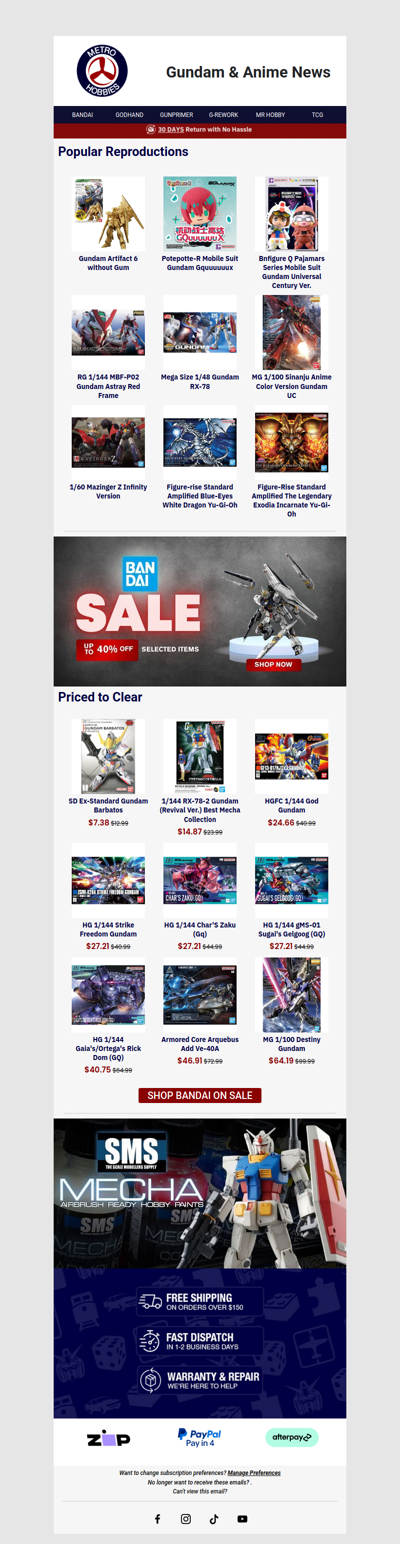Popular Gunpla Restocks!