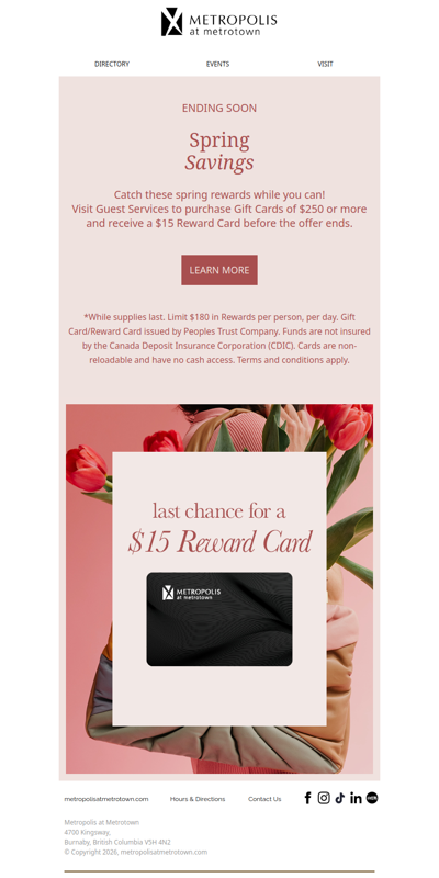 Last Chance: Get a $15 Reward Card!🌼