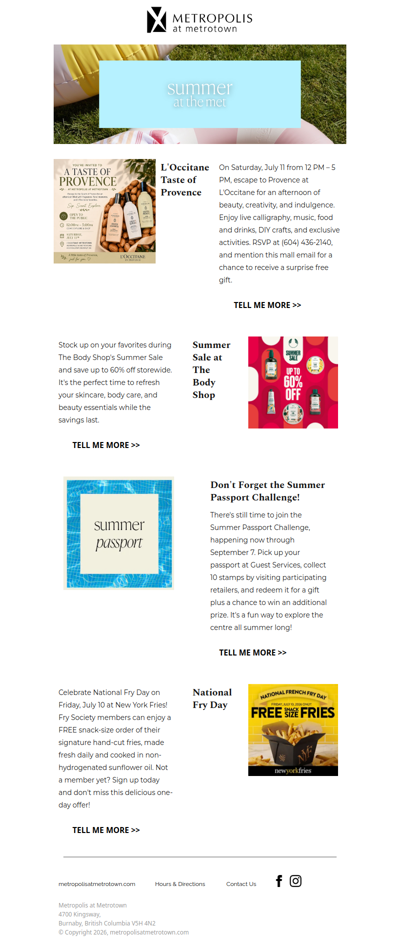 Your Summer Starts at The MET: Events, Savings & Rewards