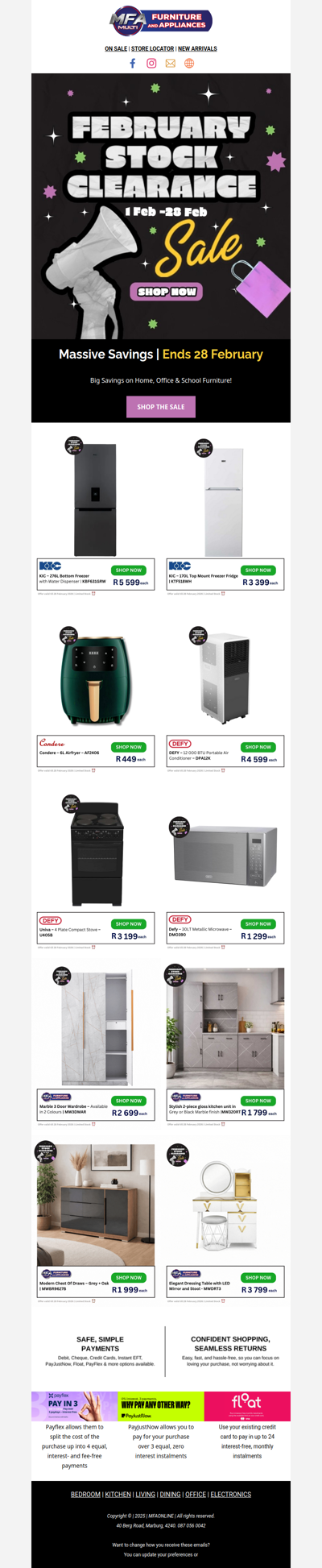 🔥 February Stock Clearance – Massive Savings End 28 Feb