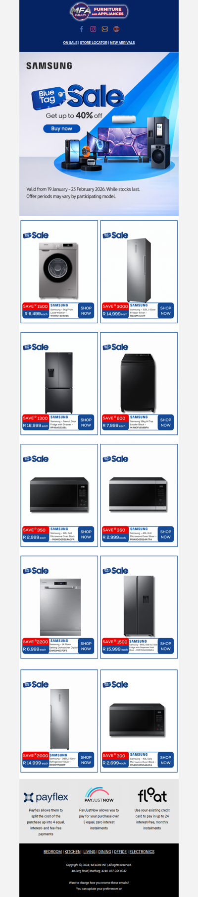 Get up to 40% OFF Samsung Appliances🔵