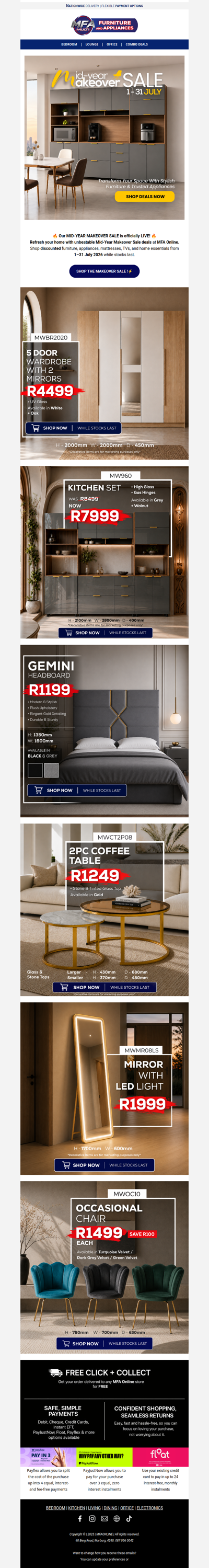 🛍️Mid-Year Makeover Sale is HERE! Save Big on Furniture & Appliances