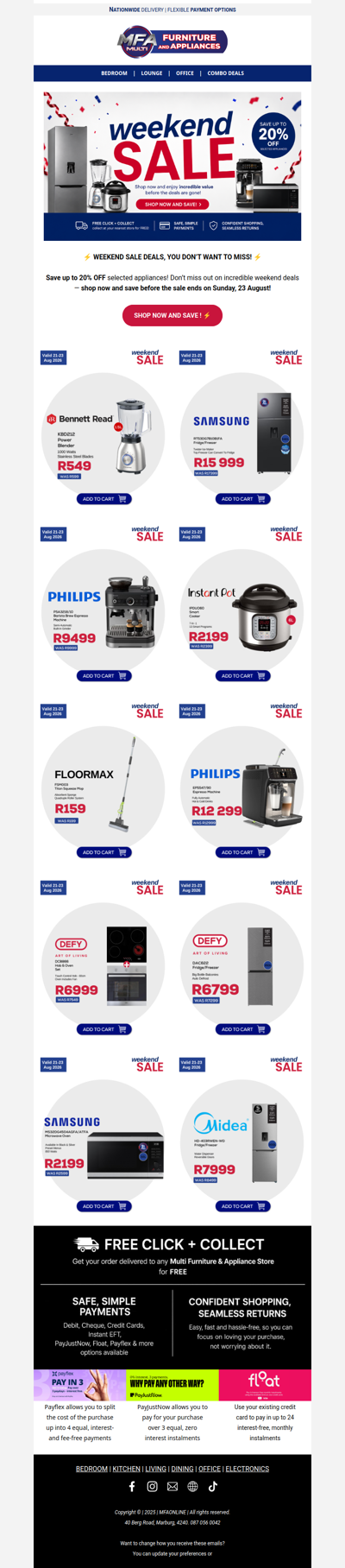 🔥 Weekend Sale Is ON! Save Up to 20% OFF Selected Appliances