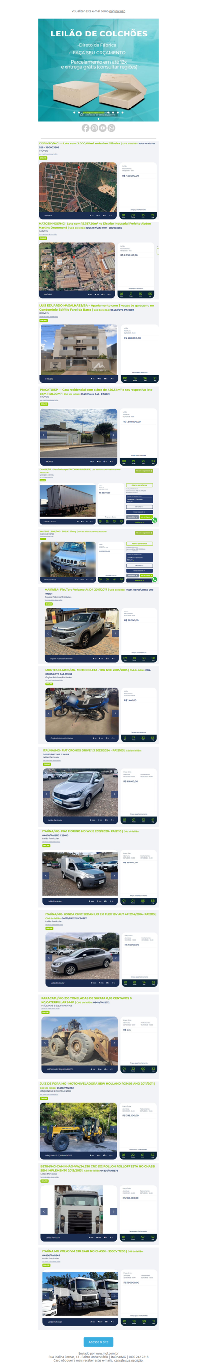 , Confira as oportunidades da semana: veículos, máquinas e imóveis!