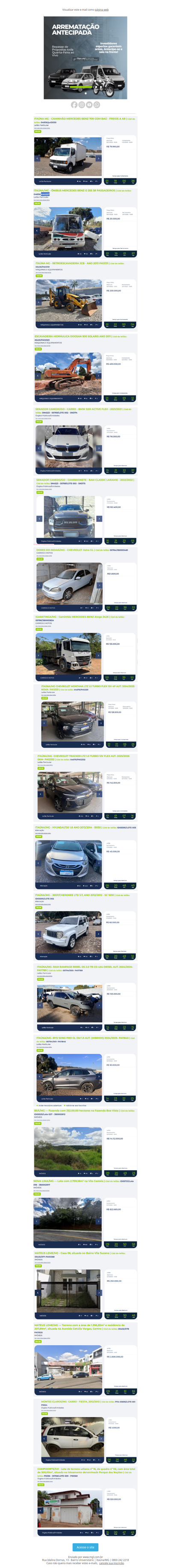 , Confira as oportunidades da semana: veículos, máquinas e imóveis!