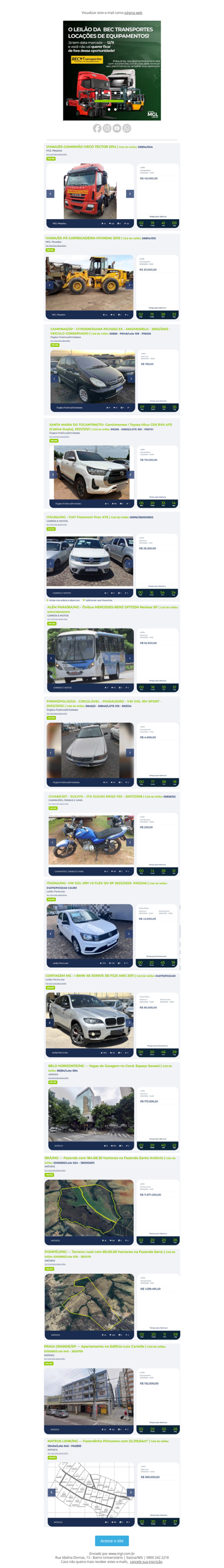 , Confira as oportunidades da semana: veículos, máquinas e imóveis!