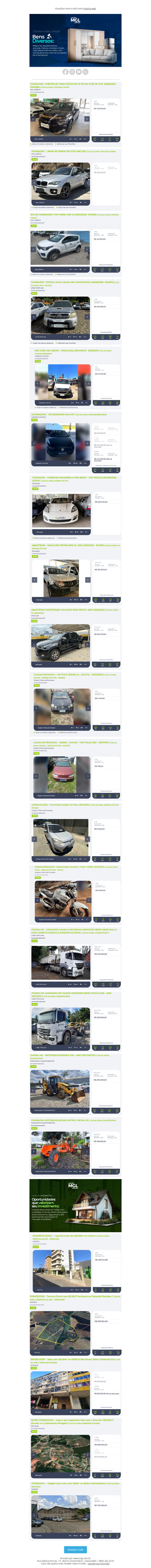 , Confira as oportunidades da semana: veículos, máquinas e imóveis!